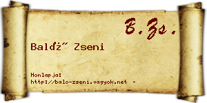Baló Zseni névjegykártya